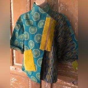 NWT $225 Mimi Hay Design Women Japanese Zip P Coat Jacket Small Art To Wear